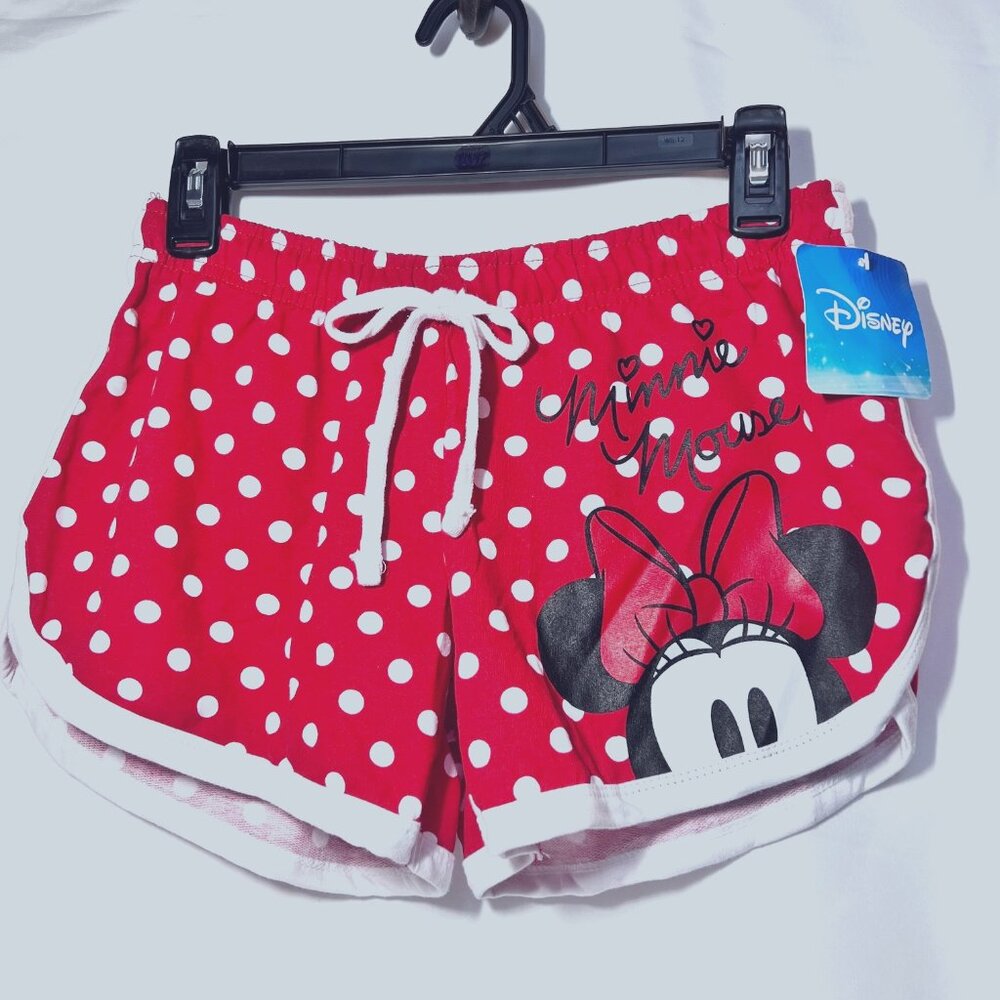 Disney Minnie Mouse Shorts-Women's-NWT-Red, Black & White Polka Dots-Size Small